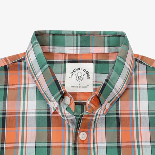Image of Dubinik Mens Short Sleeve Button Down Shirts Soft Breathable Summer Vintage Regular Fit Lightweight Men's Casual Shirt