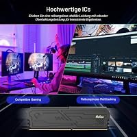 Netac DDR4 RAM 16GB (2x8GB) Kit 3200 MHz, DRAM 288-Pin UDIMM Desktop-Speicher, CL16 1.35V Intel XMP 2.0 Computer-Speicher-Schwarz – Ansicht 5