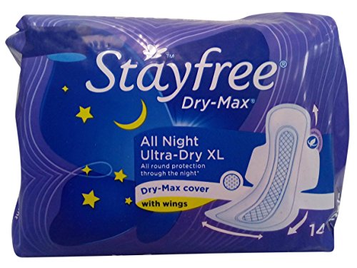 Image of STAYFREE best Dry-Max All Night Ultra-Dry With Wings - XL (14 +14 +14 +14 Sanitary Pads) Sanitary Pad (Pack of 56)
