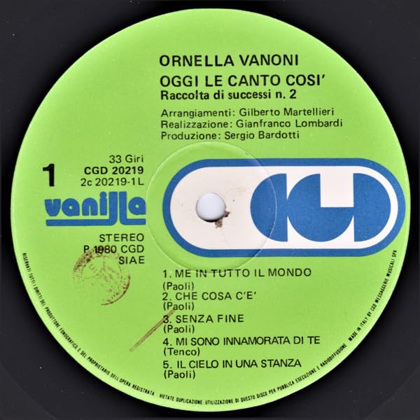 ORNELLA VANONI OGGI LE CANTO COSI VOL.2-VINILE PRIMA STAMPA