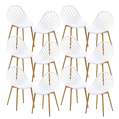 Anrekl Set De 12 Elegantes Y Sencillas Sillas De Comedor, Sillas De Cocina, Sillas De Salón, Sillas Huecas Para Cocina, Comedor, Salón, Oficina, Dormitorio, Patas De Metal Blanco Anrekl Set De 12 Elegantes Y Sencillas Sillas De Comedor, Sillas De Cocina, Sillas De Salón, Sillas Huecas Para Cocina, Comedor, Salón, Oficina, Dormitorio, Patas De Metal Blanco