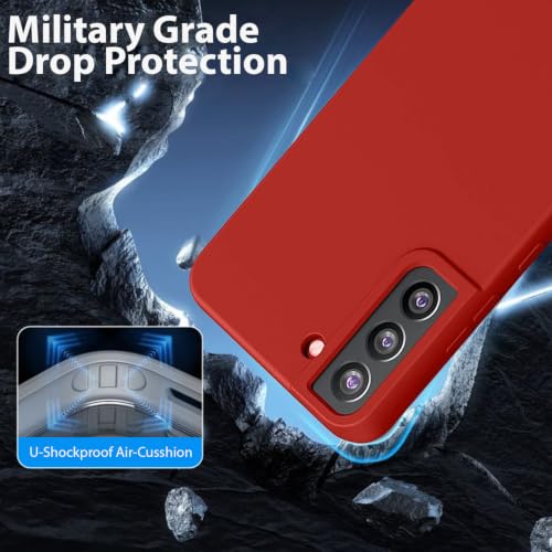 Image of LIRAMARK Liquid Silicone Soft Back Cover Case for Samsung Galaxy S21 (Red)