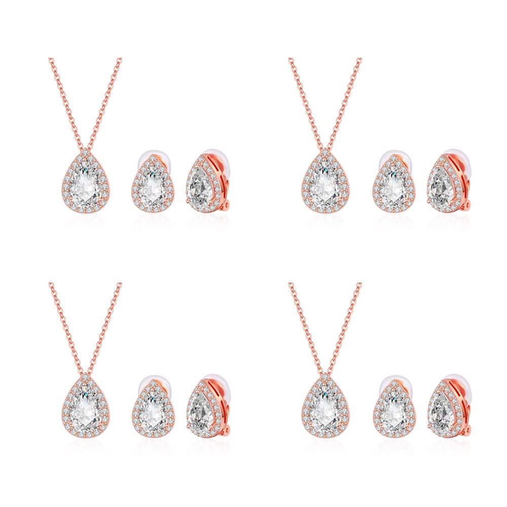 4/6 Set of Bridesmaid Jewelry Set for Wedding Bridesmaid Earrings and Necklace Sets for Women Bridesmaid Gifts from Bride Wedding Accessories Bridesmaid Proposal Gifts