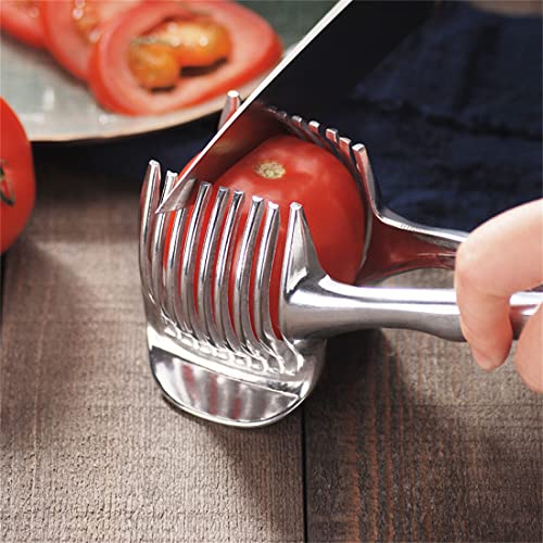 Infantly Bright Kitchen Gadgets Handy Stainless Steel Onion Holder Potato Tomato Slicer Vegetable Fruit Cutter Safety Cooking Tools Accessories #TOP5