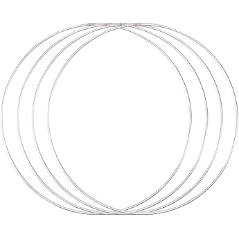 Vaessen Creative Metal Rings Diameter 30 cm - Circle for Crafts - Silver - Pack of 4