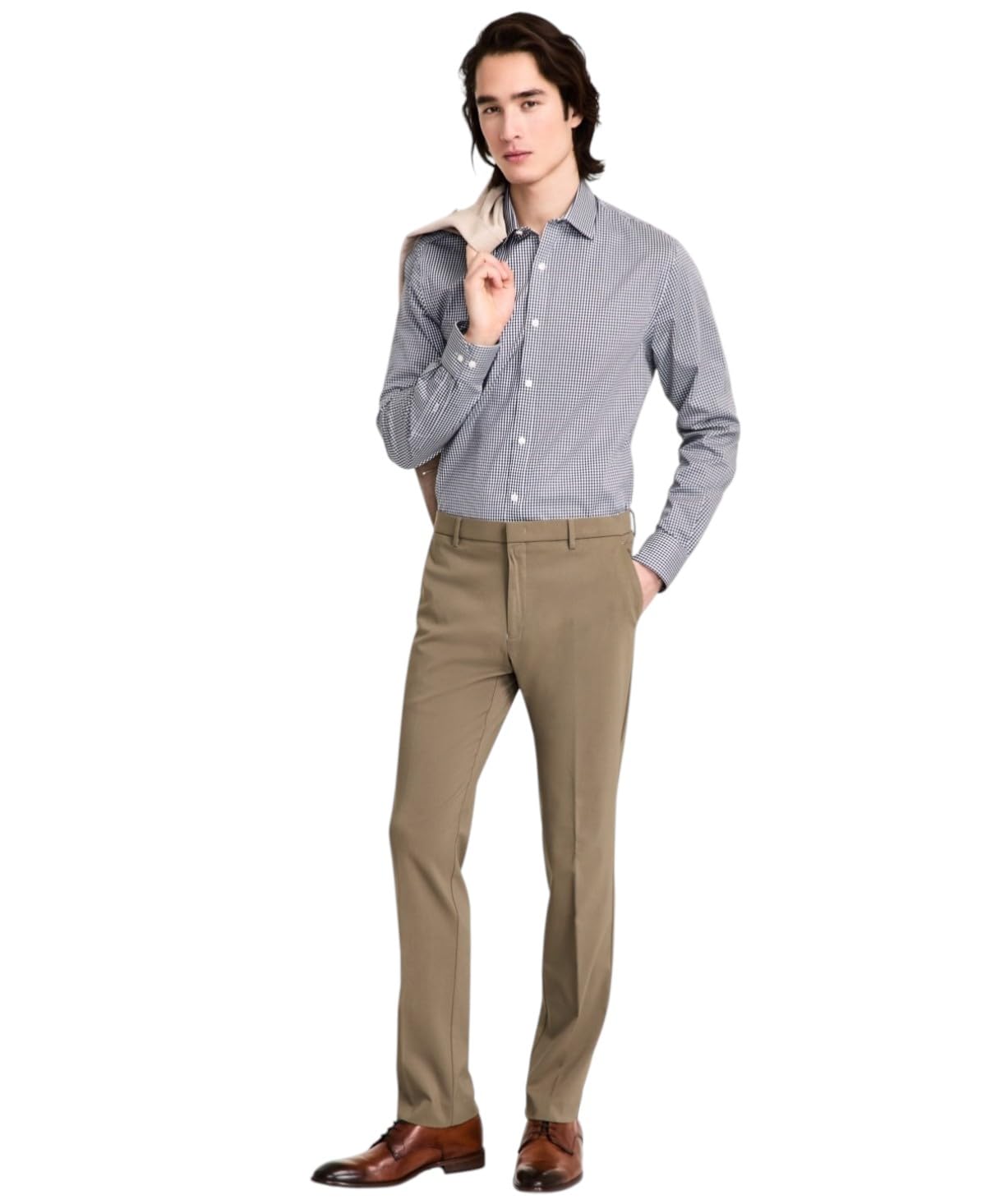 Tommy Hilfiger Mens Modern fit Dress Pants 38 32 Green Solid Stretch