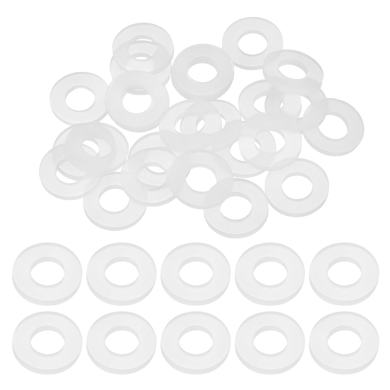 DEFANEX 25pcs M8 Silicone Flat Washer (8mm ID 16mm OD 2mm Thick) - Flexible O-Ring Sealing Fastener Spacer Gasket Washer Grommets Accessories for Faucet Water Hose Valve Pump