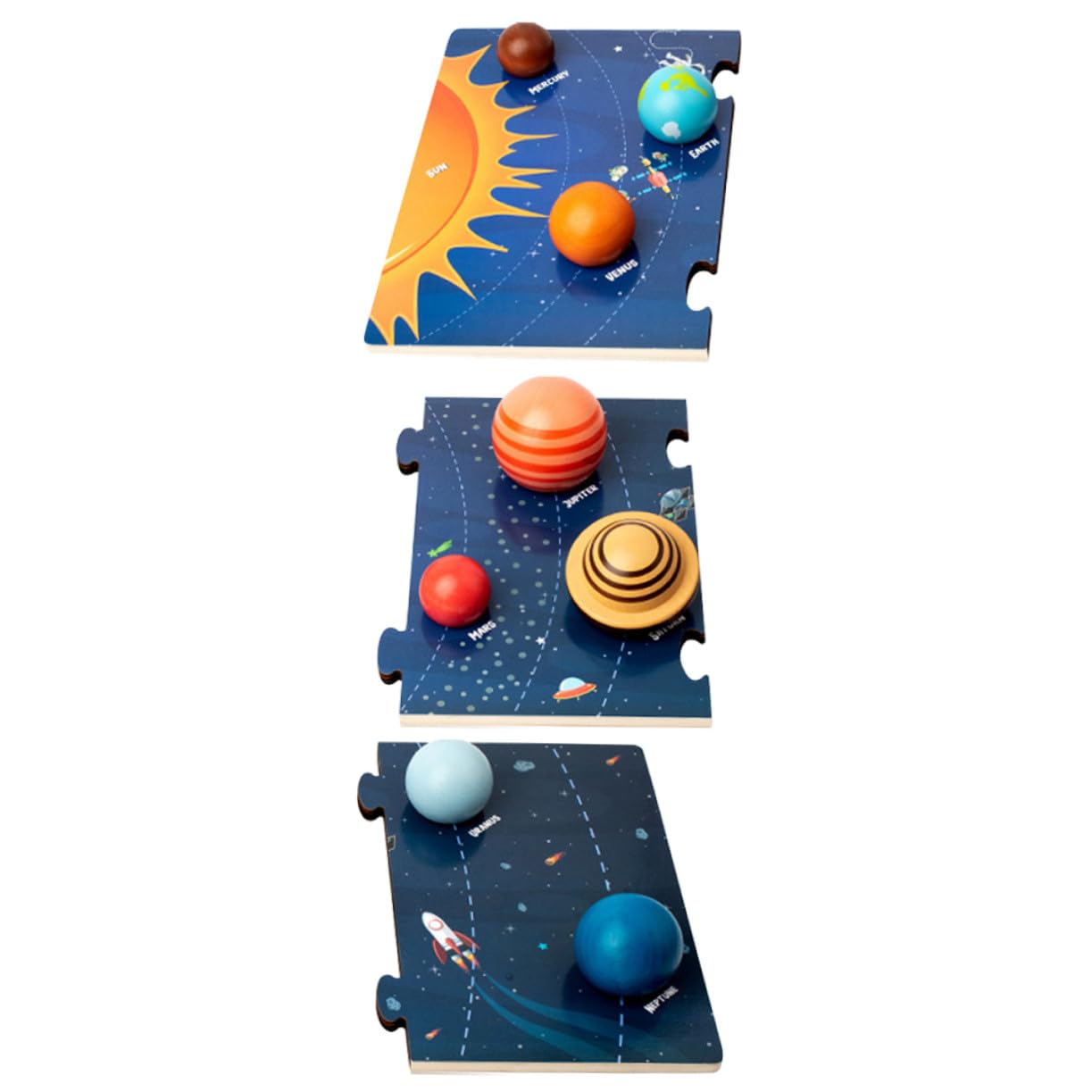 Rompecabezas de Planetas de Madera 1 Juego Educativo para Niños