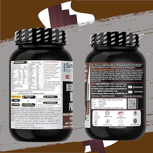 Image of Beginners Whey Protein Powder - 1Kg with Free Shaker | Sugar Free | Support Muscle Growth & Easy to Digest