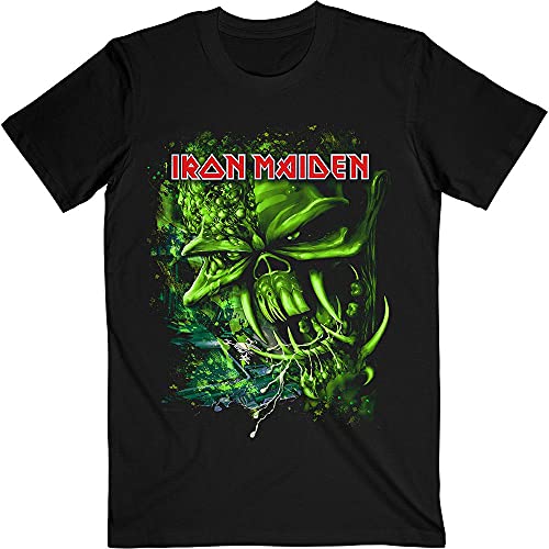 Rockoff Trade Iron Maiden T Shirt Final Frontier Vert Band Logo Nouveau Officiel Homme Noir Size M