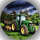  Fondant Tortenaufleger Tortenbild Geburtstag Trecker-Traktor AMA 6