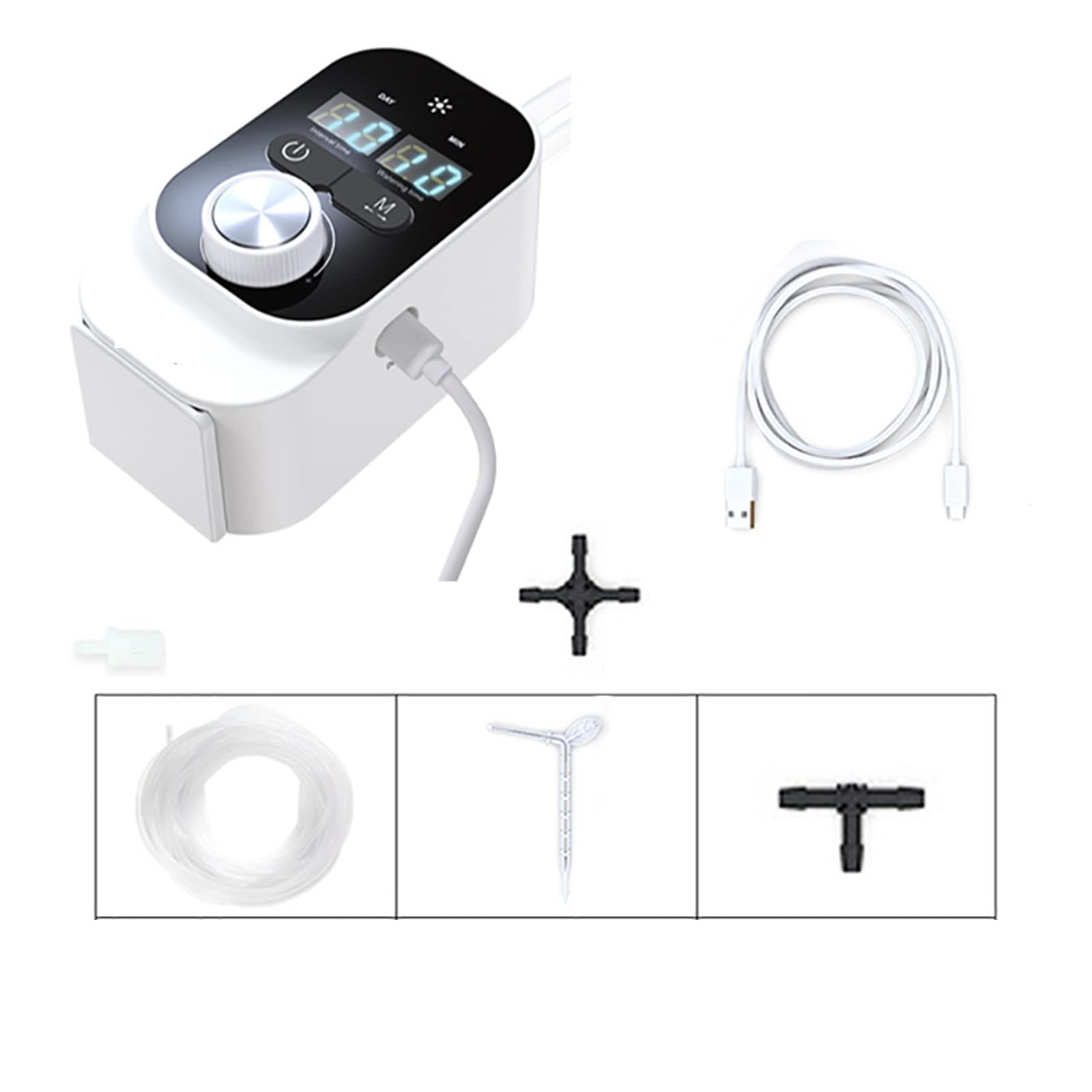 Kit di irrigazione a goccia automatica Giardino domestico Dispositivo di annaffiatura intelligente di irrigazione automatica del goccio per Piante in Vaso da Esterno per Giardino e Balco(Color:Waterin