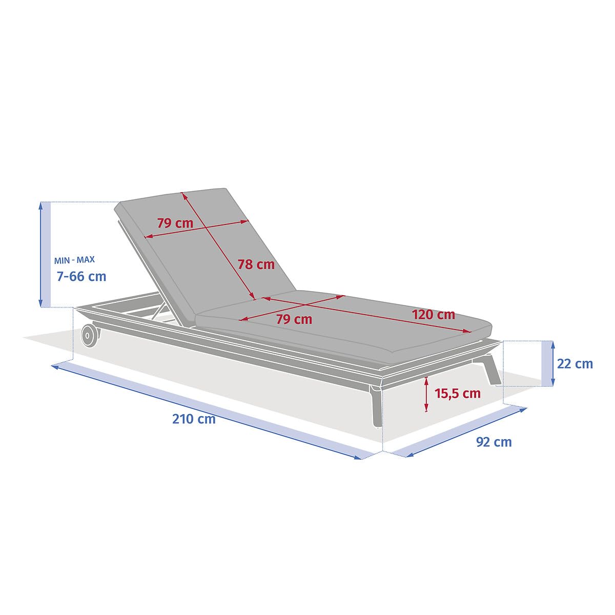 Hespéride - Lit de Piscine manissa Beige Aluminium et Polyester