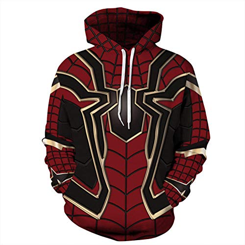 Sudadera con Capucha Unisex 3D de Forro Polar con Bolsillo de Canguro Hombre Araña para Hombre Adolescentes Sweatshirt Hombre Mujer Sudadera con Capucha Casual Manga Larga Pullover