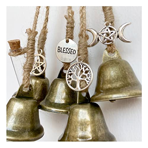 Witches Bells Door Protection Charm Boho Wind Chimes Hanging Ornaments Feng Shui Hanging Bells Witchcraft Supplies for Garden Porch Window Home Decoration - Image 3