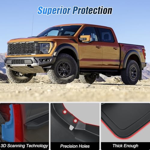 Image of Nilight Mud Flaps Splash Guards for F150 2021 2022 2023 2024 2025 2026 | No Drilling Precision Fit Exterior Accessories Heavy-Duty Splash Guards Protection, Front & Rear Set