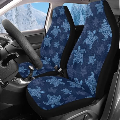 Housse de siège auto tortue bleue 52x138cm pour avant de SUV