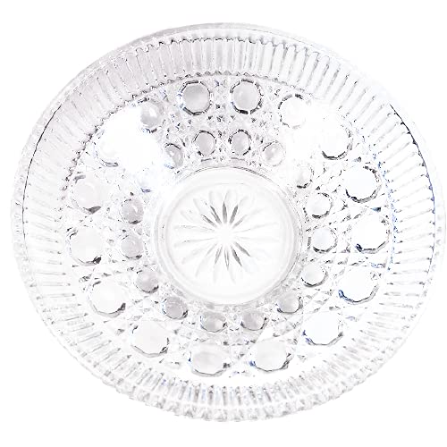 Katrina Custom Fancy Glass Dish with Powder Puff - Medium No Lid