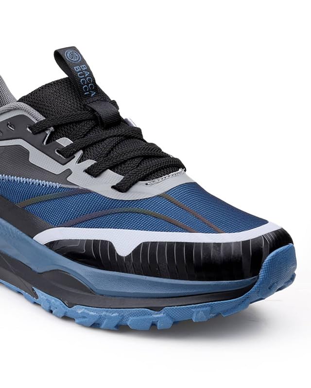 Image of Bacca Bucci HYPERCORE Men's Running /Walking Shoes | Breathable Mesh Upper with Reinforced Overlays | Thick Cushioned Midsole | Rugged Lug Grip Outsole | Lace-Up Sports Sneakers