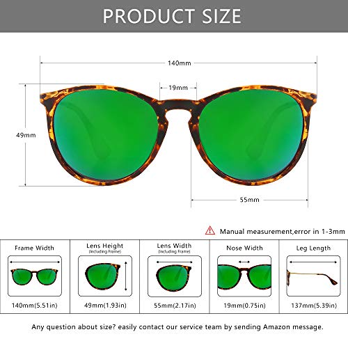 Image of SUNGAIT Vintage Round Sunglasses for Women Classic Retro Designer Style