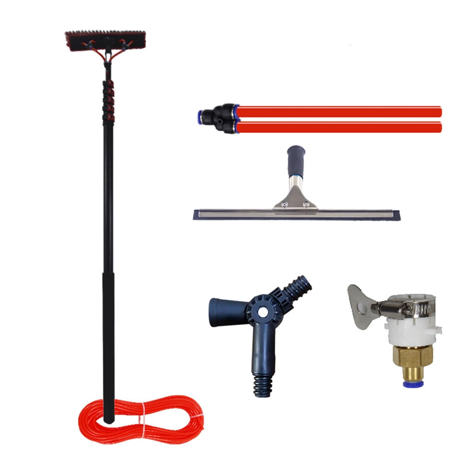 Aioneer High Altitude Solar Panel Cleaning Brush | 5-12M Telescopic Water Fed Window Cleaning Pole | Roof & Window Cleaner | Lightweight Water Powered-35cm/13.8in-3.6m/11.8ft