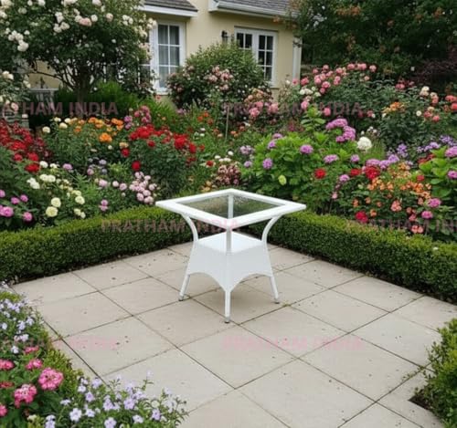 Image of India Outdoor Indoor Patio Set Bistro Set Wicker Chair Patio Set for Living Room Dining Room Lawn Balcony Outdoor Garden Chair Set with Glass Table