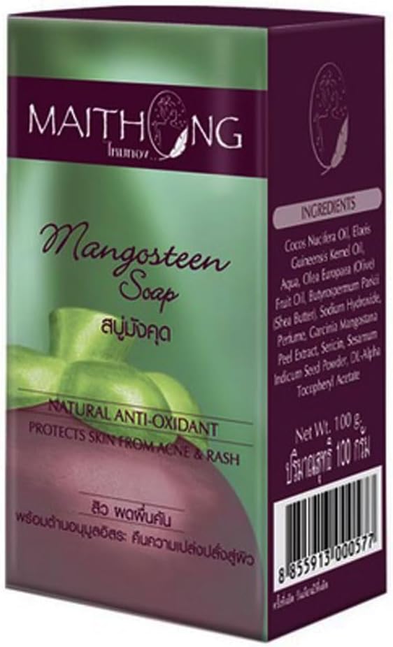 Mangosteen Natural Herbal Anti-oxidant Aha Soap Prevent Acne & Rash Made in Thailand by Maithong