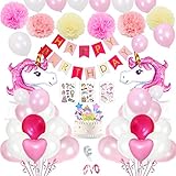 【Grande para Todas Las Ocasiones】- Este conjunto de globos blancos rosa y globos unicornio es perfecto para las decoraciones cumpleaños unicornio 2 3 4 5 6 7 8 9 años, decoraciones cumpleaños de princesa, decoraciones cumpleaños de sirena, fiestas temáticas mágicas de pony, decoraciones cumpleaños mujeres, baby showers, decoración fiesta unicornio niños y fiesta de revelación de género. Son hermosos cuando se utilizan para hacer ramos de globos para el hogar y decoraciones de mesa.