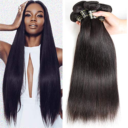 20 22 24 26 Inch Brazilian Straight Human Hair 4 Bundles 100g 10A Remy Human Hair Extensions Unprocessed Straight Virgin Hair Wholesale Human Hair Cheap Bundles Natural Color