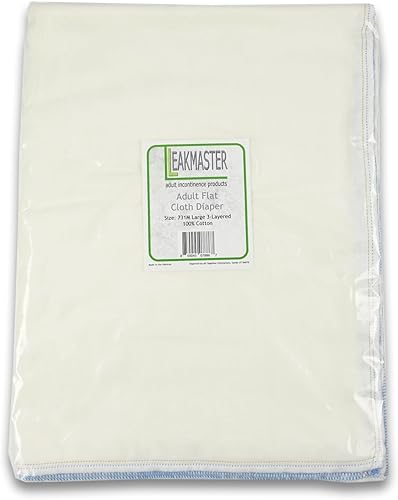 Miniatura 5 de LeakMaster Pañales de tela para adultos, tejido de muselina 100% algodón, pañales de tela plana  Uso con alfileres o sujetadores  Muy absorbentes