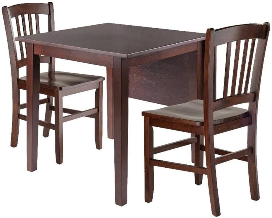 Perrone 3-Pc Dining Set, Drop Leaf Table & 2 Slat Back Chairs