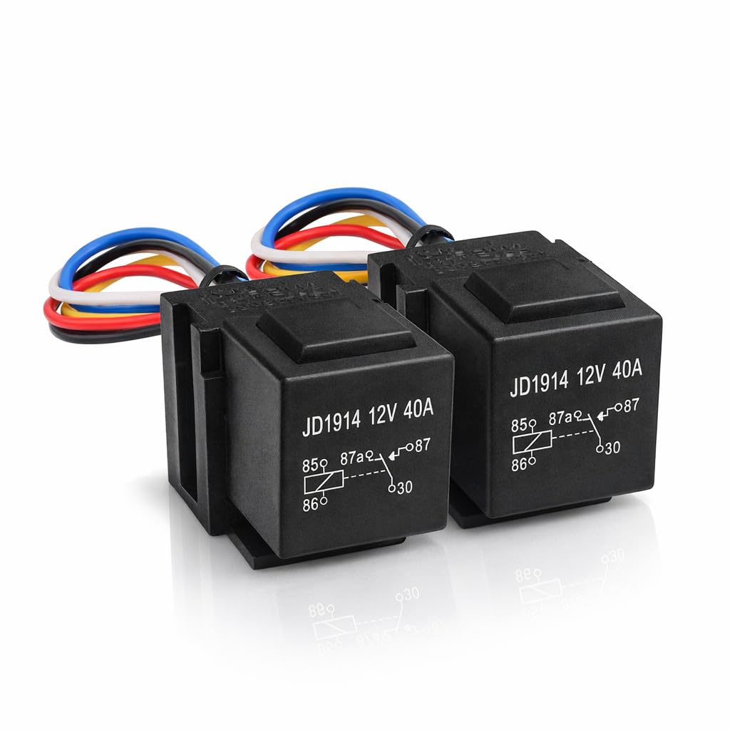 MGI SpeedWare 12V 40A Automotive Relay with Socket Harness – 5-Pin SPDT Bosch-Style, for Cars, Trucks, RV & Boat (5-Pack)