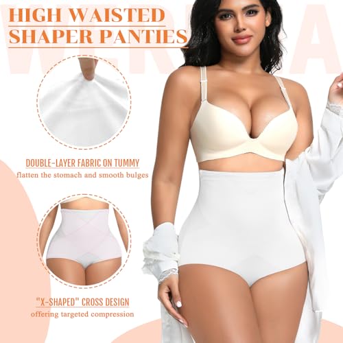Image of Werena Tummy Control Shapewear Panties for Women Panty Girdle High Waisted Body Shaper Cross Shaping Underwear
