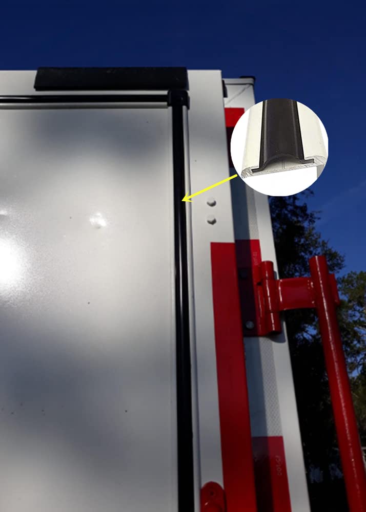 Inserto per modanatura in vinile da 2,5 cm, nero, per camper, roulotte, rimorchi, copertura a vite, grondaia, canale angolare esterno per tetto e bordatura, resistente (30,5 m