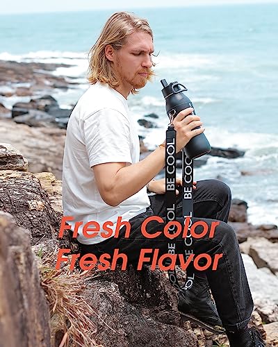 Image of Coolflask 32 oz Water Bottle Insulated Slim Series Stainless Steel