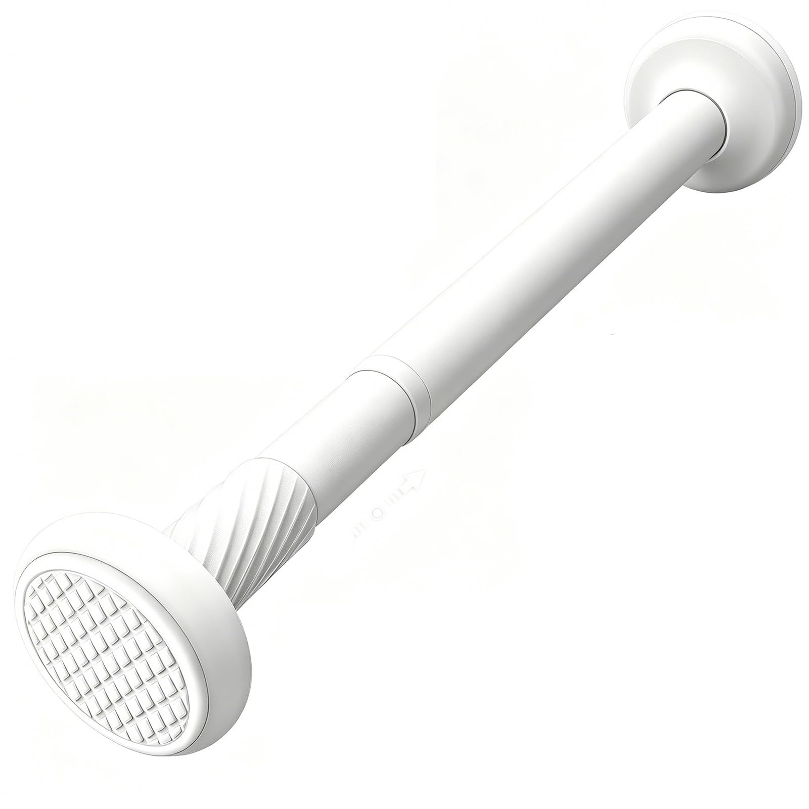 Shower Curtain Rod, Adjustable Tension Curtain Rod, Nonslip, Stainless Steel No Drill for Bathroom Kitchen and Closet(White,370-440cm/145-173in)