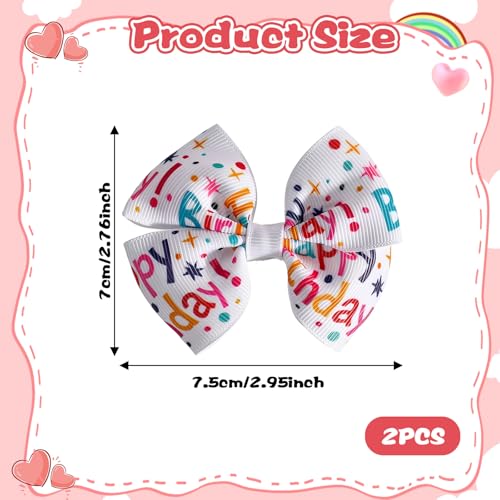 2 pzas Clips para el cabello de moño colorido para cumpleaños miniatura 2