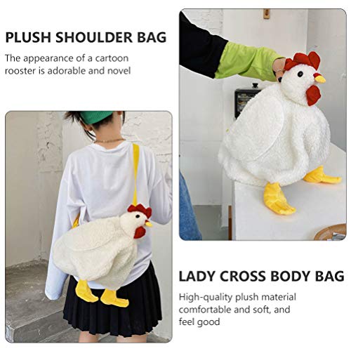 KESYOO Feminino Bolsa de Frango Bolsa Crossbody Cartoon Galo Bolsa de Ombro Bolsas de Pelúcia Cartei