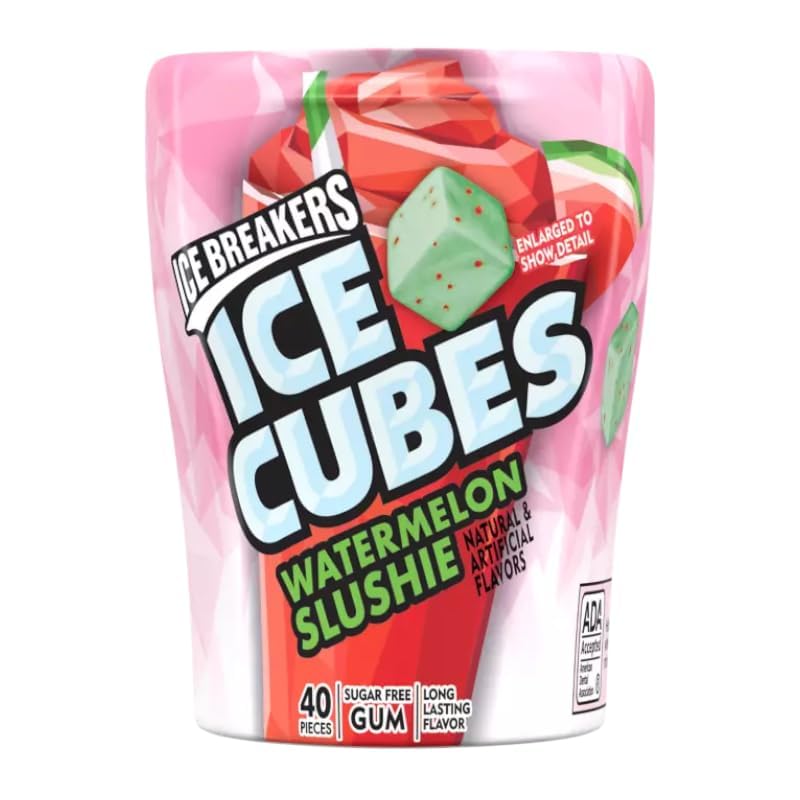 Ice Breakers Ice Cubes Watermelon Slushie - Limited Edition from USA - 40 gums pack
