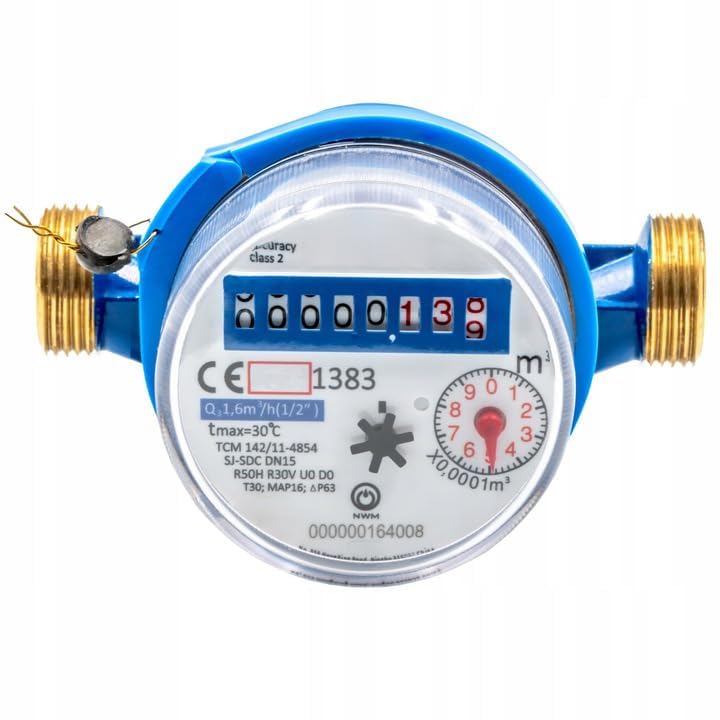 Compteur d’eau froide DN 15 – Débit 2,5 m³/h – Longueur 110 mm – Filetage 3/4' BSP – Homologué jusqu’en 2030 – Pour installations domestiques et industrielles