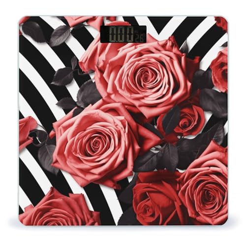 Báscula Digital de Baño con Diseño Floral y Zebra 26x26 cm miniatura 1