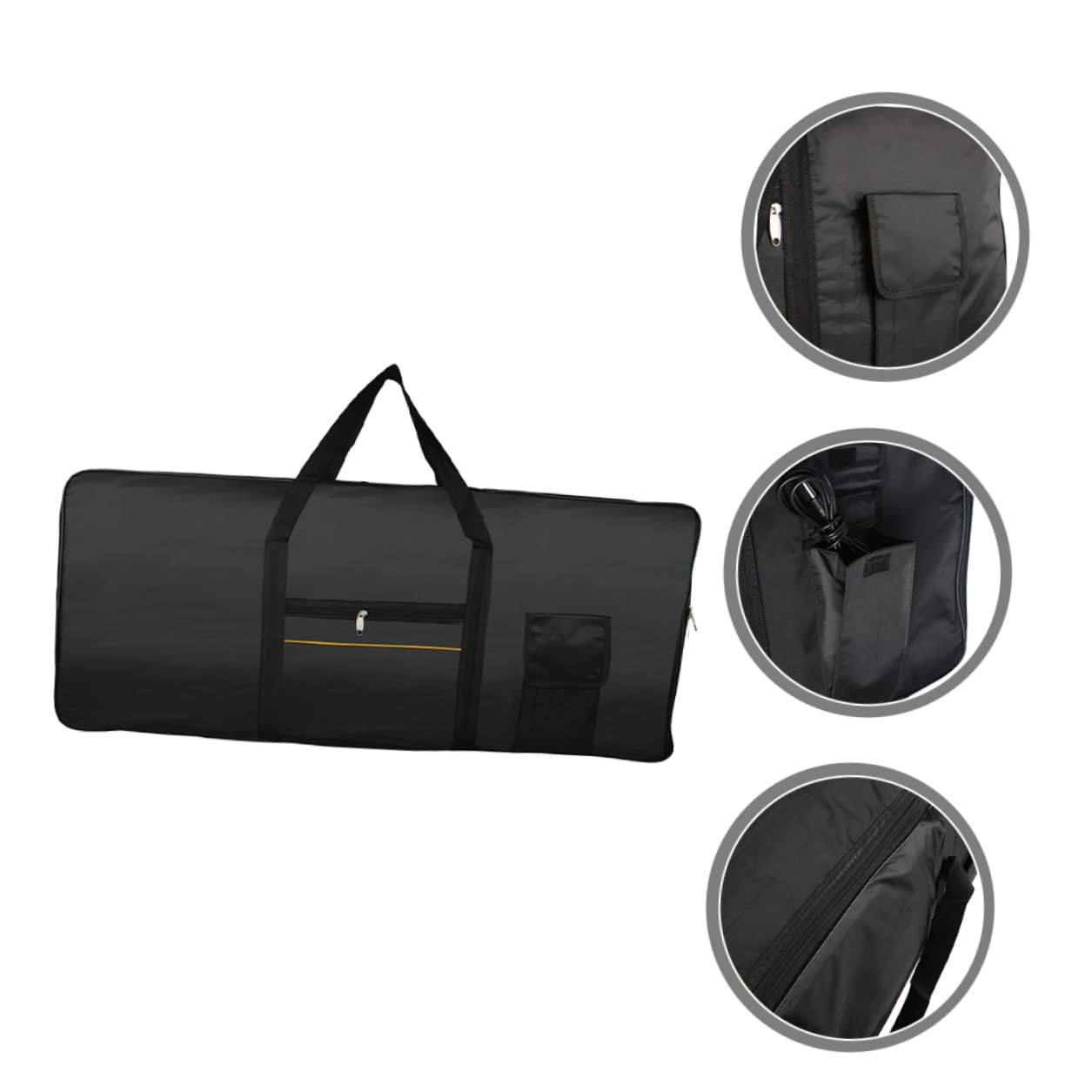 Didiseaon Borsa Regolabile per Tasti e Elettronica Custodia 61 Tastiera Oxford Confortevole Nero Tracolla Design alla Moda per Trasporto