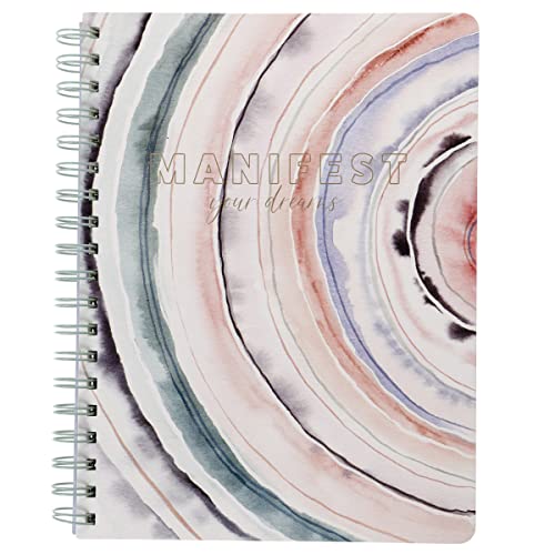 Journal à spirale Manifest Graphique en cuir vegan 20,3 x 25,4 cm pour l'organisation quotidienne