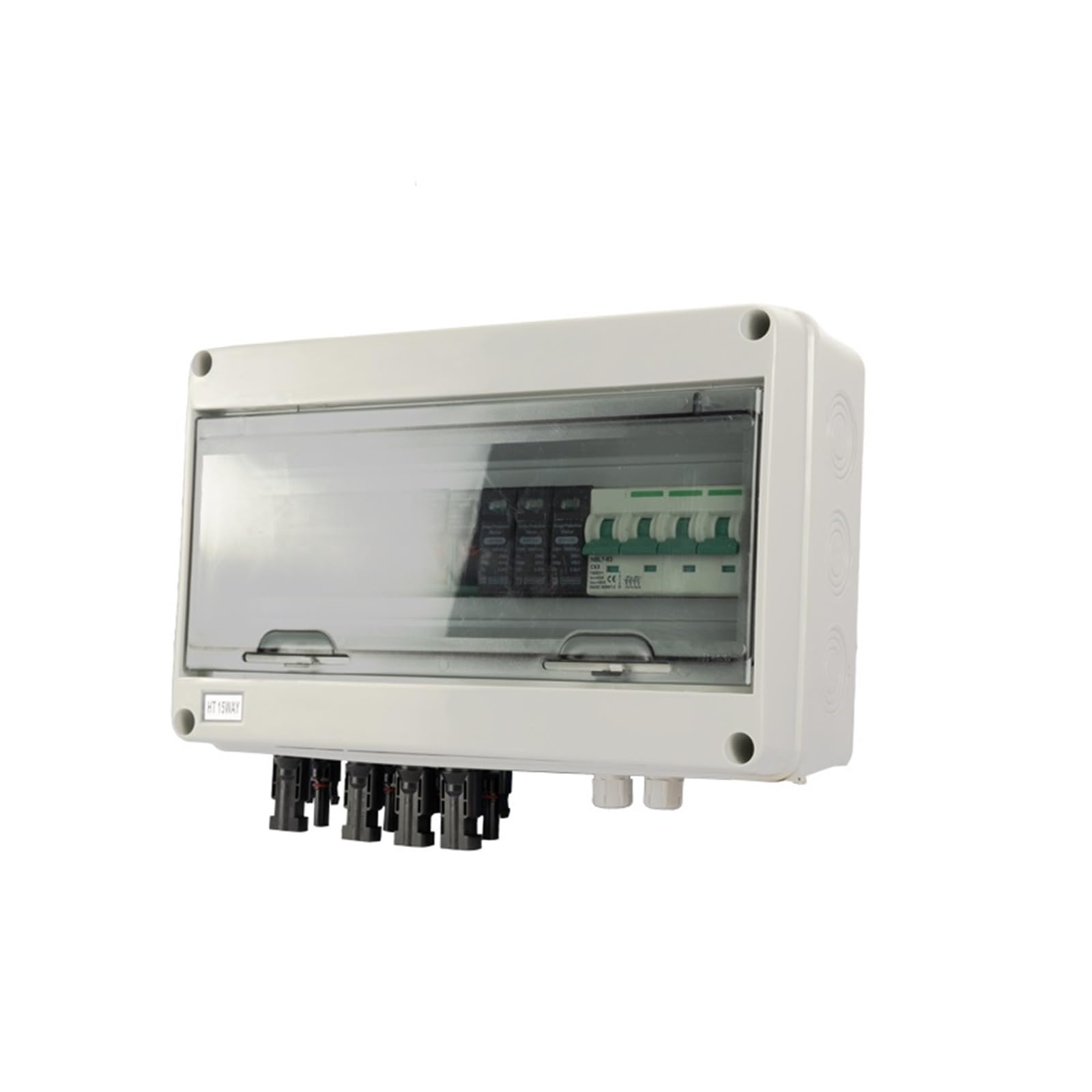 RWRAPS Scatola combinatrice CC fotovoltaica Impermeabile IP65 con Protezione Contro i fulmini da sovratensione Solare 4-in-1-out 1000 V 15 Vie