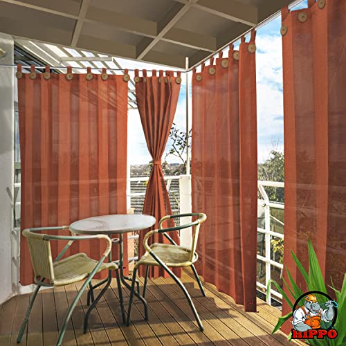 Image of HIPPO High Density Polyethylene 150 GSM Outdoor Loop Curtains Sun Blocking, UV Protection, Light-Filtering Balcony Curtain (Brown, 3FTX4.5FT, 1PC)