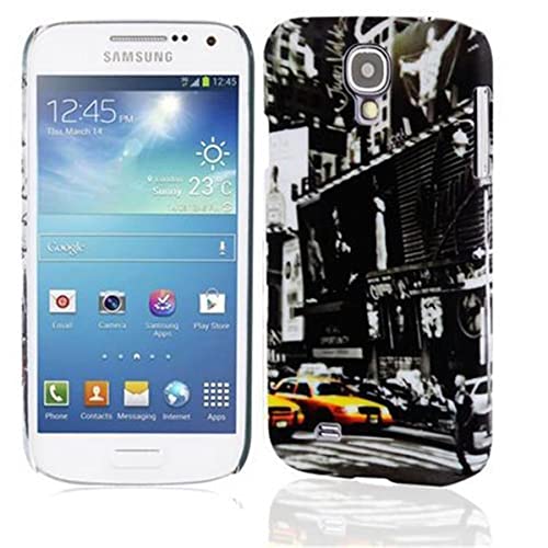 Cadorabo Estuche Compatible con Samsung Galaxy S4 Mini con impresión New York Cab   Hard Case Funda Protectora con un diseño Moderno