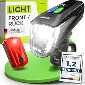 Velmia Fahrradlichter Set mit USB Akku
