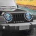 JOSHELA for Jeep JK Angry Eyes Headlight Cover Trim Fit for Jeep Wrangler JK JKU 2007-2017 Light Blue Exterior Accessories 2pcs