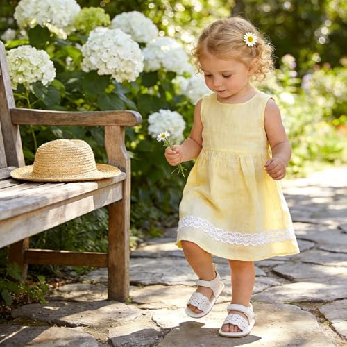 Image of HsdsBebe Baby Girls Sandals Bohemia Flower Bow Soft Sole Toddler First Walkers Beach Summer Shoes