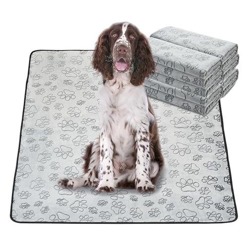 Image of Qeils Reusable Puppy Pads, 16 Pack Washable Pee Pads for Dogs, Non Slip Wee Wee pad, Absorbent and Leakproof Training Mats for Potty, Crate, Playpen, Bed, Sofa, 48 inchx 30 inch